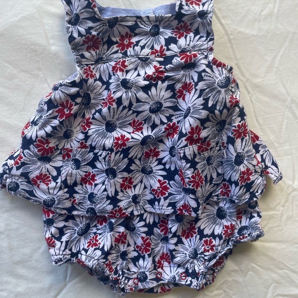 Tommy Hilfiger Floral Bodysuit/Dress - Red, White, and Blue
